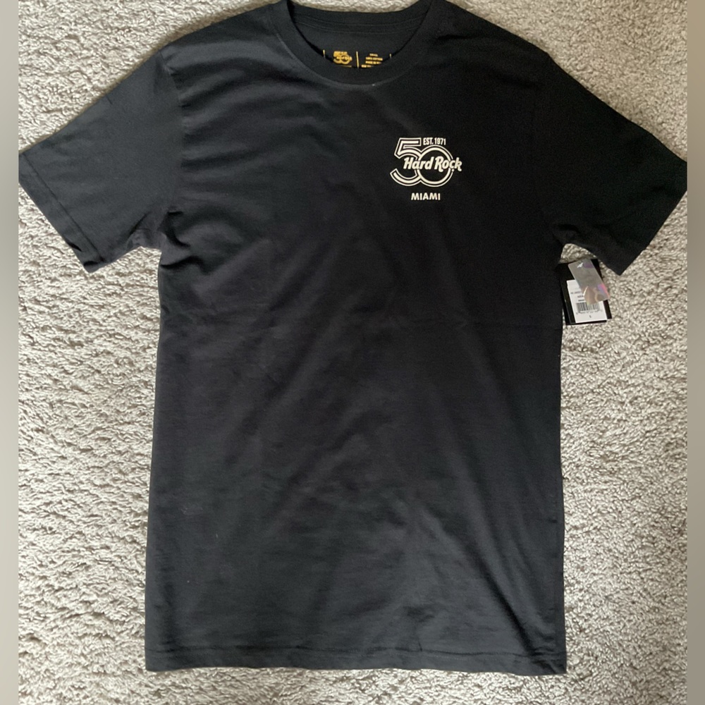Hard Rock Cafe Miami 50th Anniversary unisex S black Tee NWT